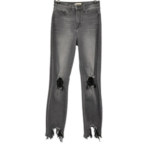 L'Agence Distressed Gray High Line Skinny Denim Jeans Size 25