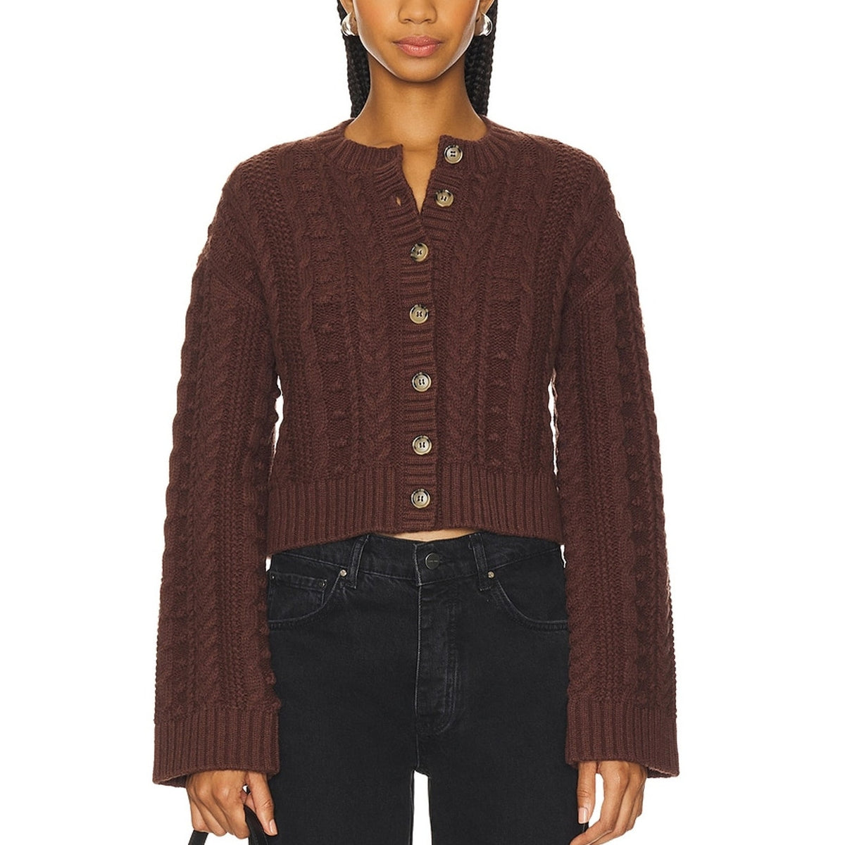 Tularosa Chunky Brown Hunter Cardigan Size S