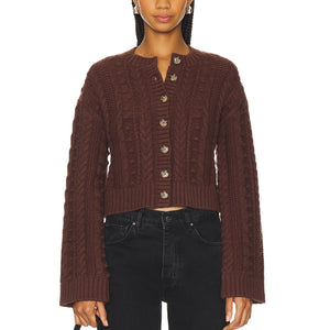 Tularosa Chunky Brown Hunter Cardigan Size S