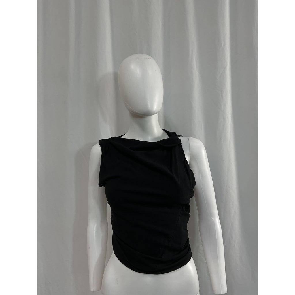 Acne Studios 'Knotted' Black Shoulder Top Size 32