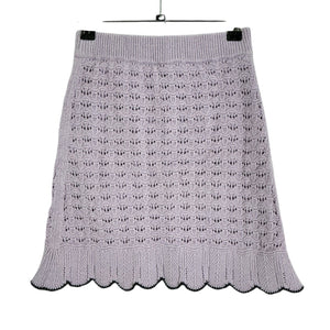 Self-Portrait Crochet Lilac Scallop Hem Skirt Size 8