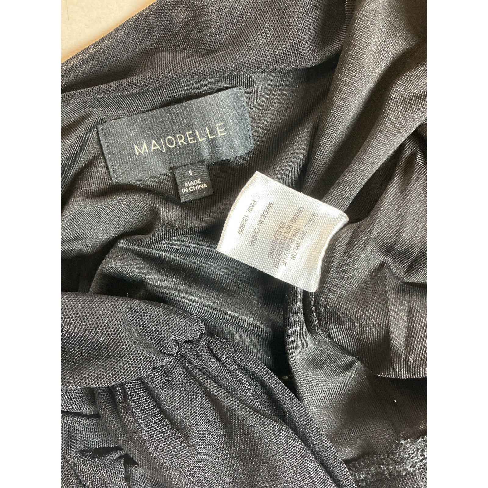 Majorelle 'Charlize' Black Nylon Halter Top Size S