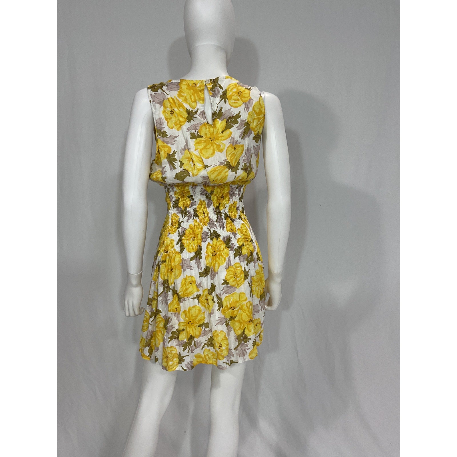 Faithfull The Brand 'Novalee' Yellow Linen Mini Dress Size L
