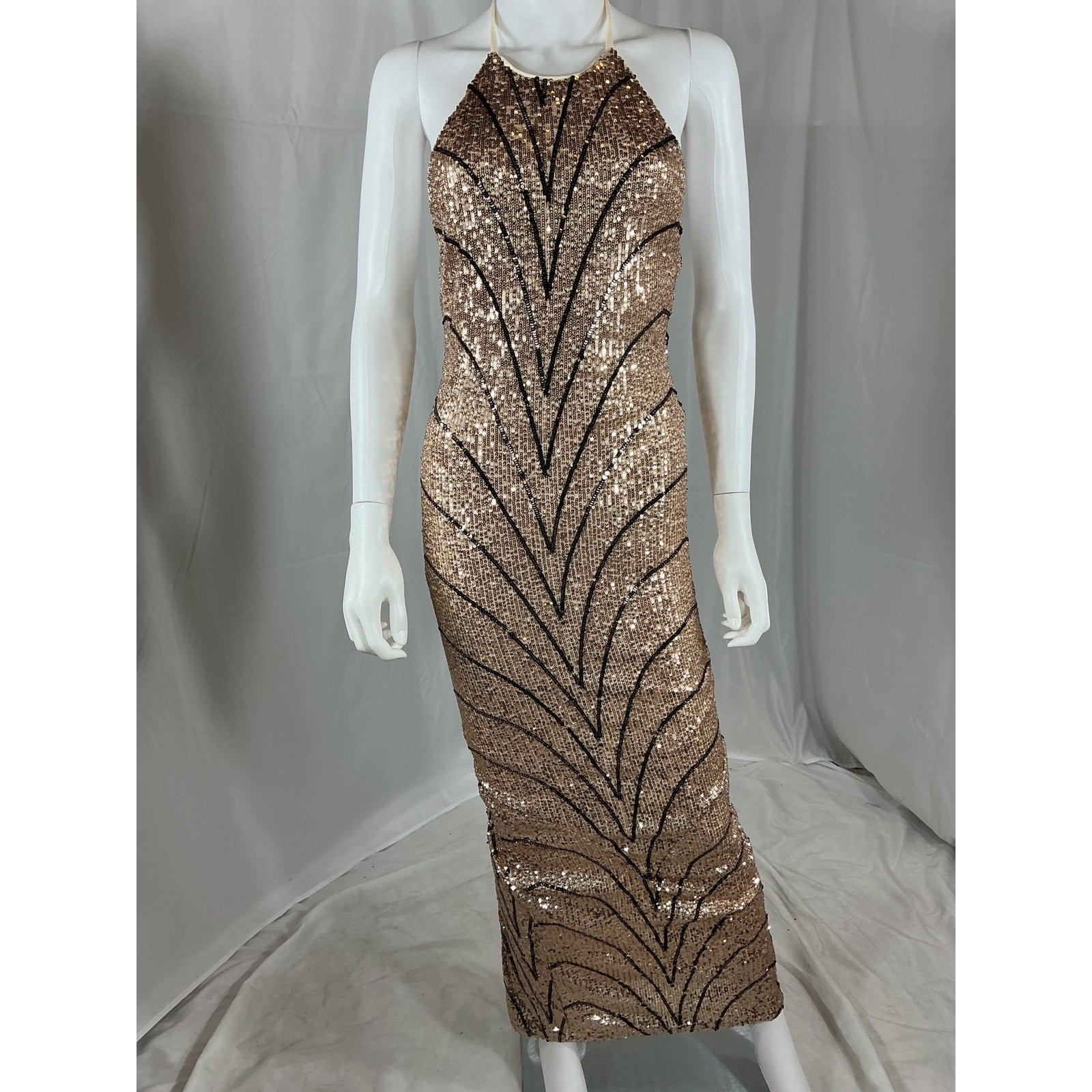 Michael Costello 'Coreen' Silver Polyester Gown Size XS - NWT