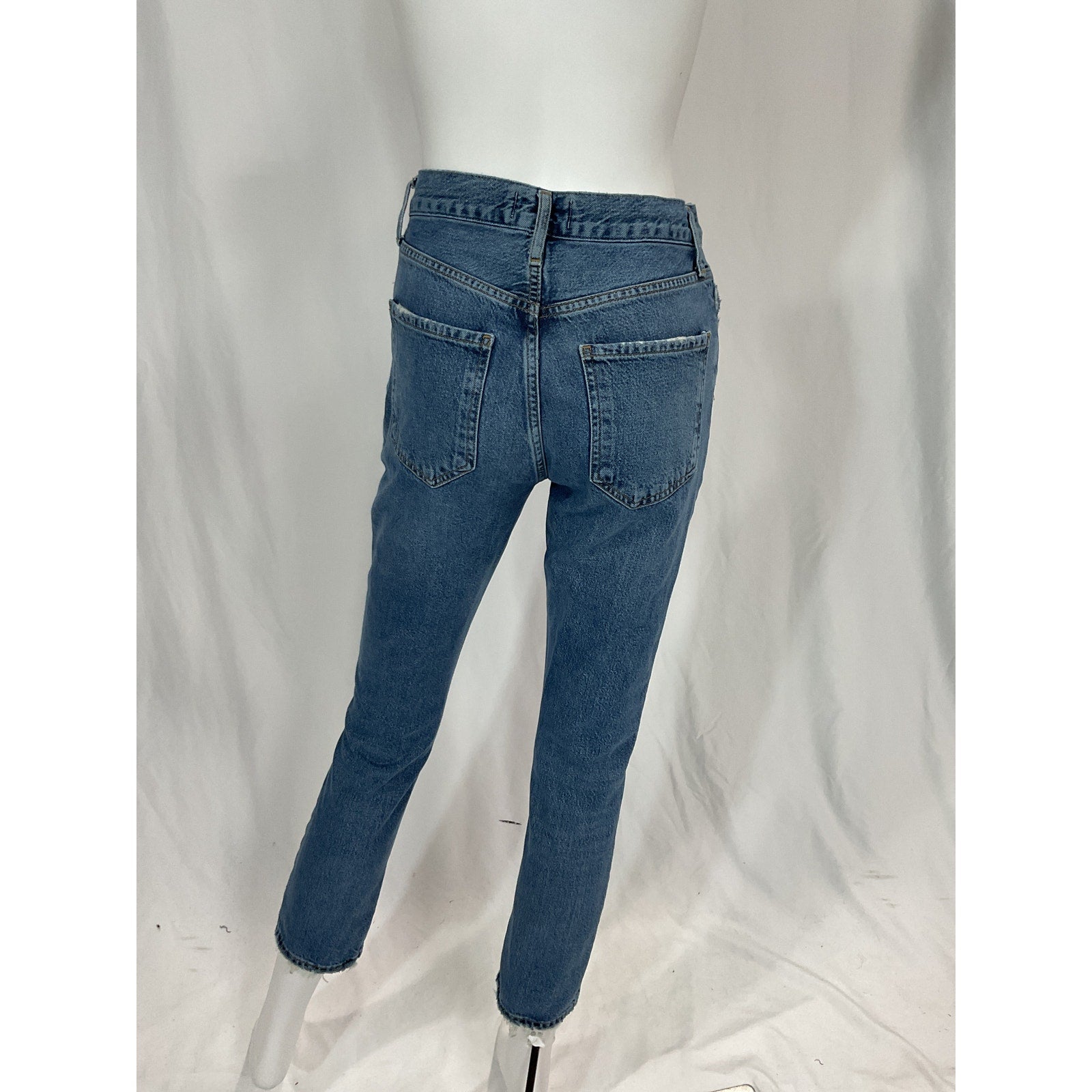 Agolde 'Riley' Blue High Rise Straight Crop Denim Jean Size 26