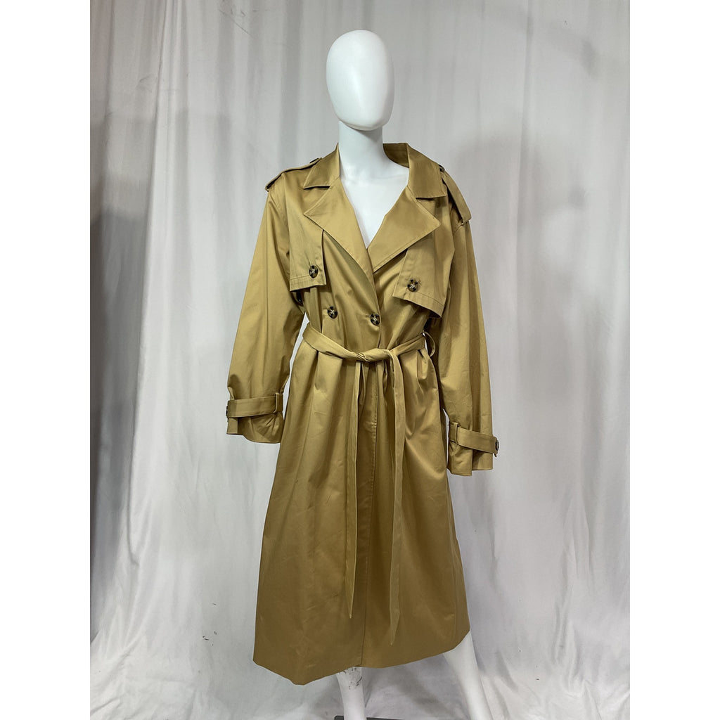 Favorite Daughter 'The Charles' Tan Tie Waist Double Breasted Trench Coat Size L - NWT