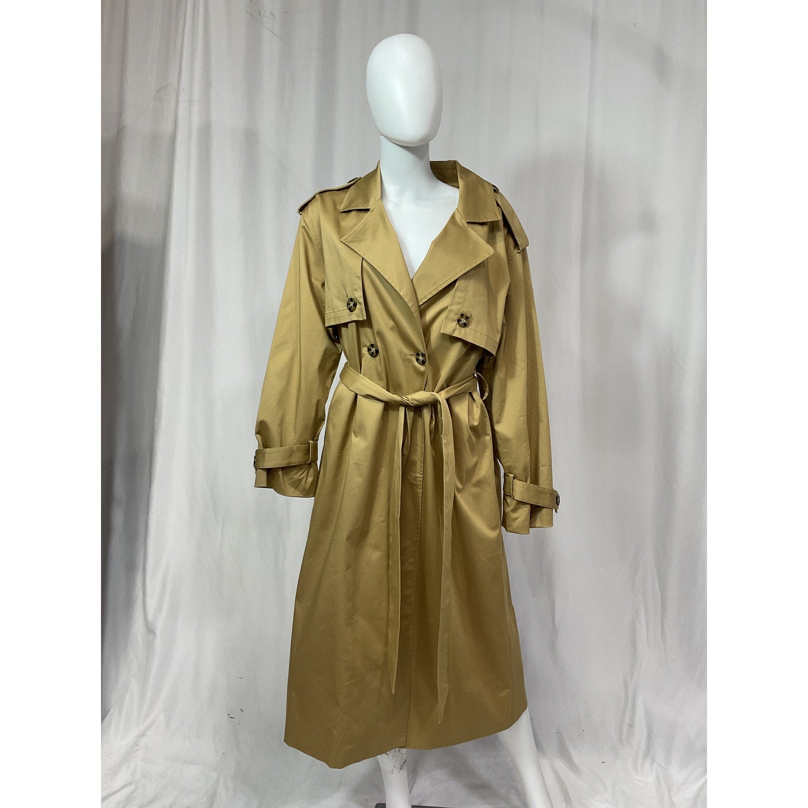 Favorite Daughter 'The Charles' Tan Tie Waist Double Breasted Trench Coat Size L - NWT