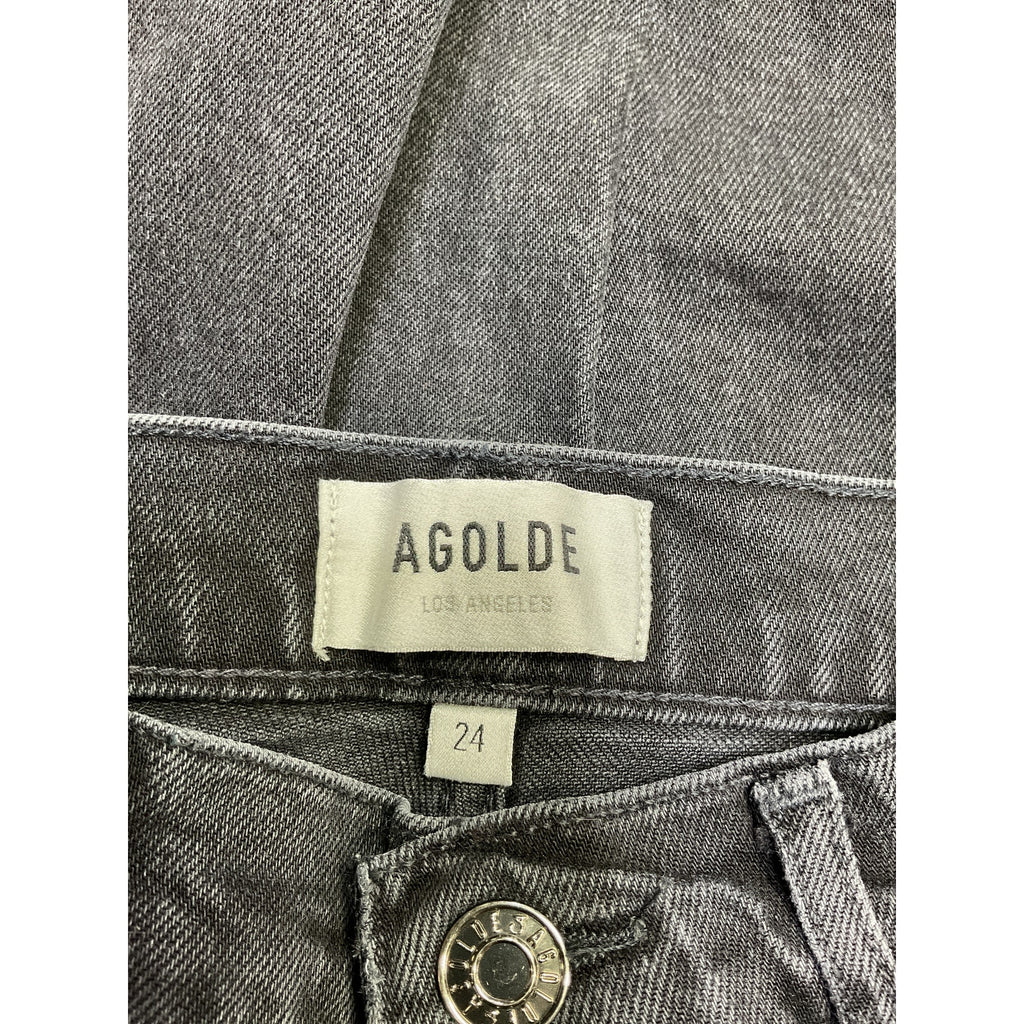 Agolde 'Riley' Black Cotton Denim Jeans Size 24 - NWT