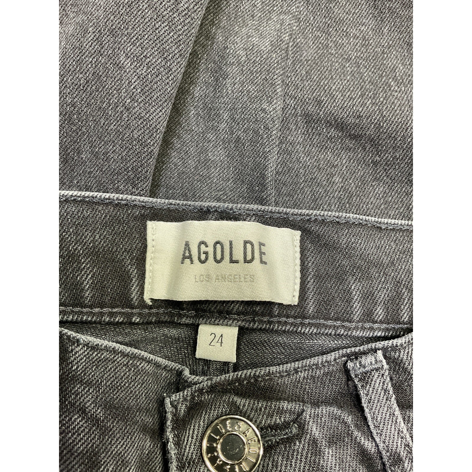 Agolde 'Riley' Black Cotton Denim Jeans Size 24 - NWT