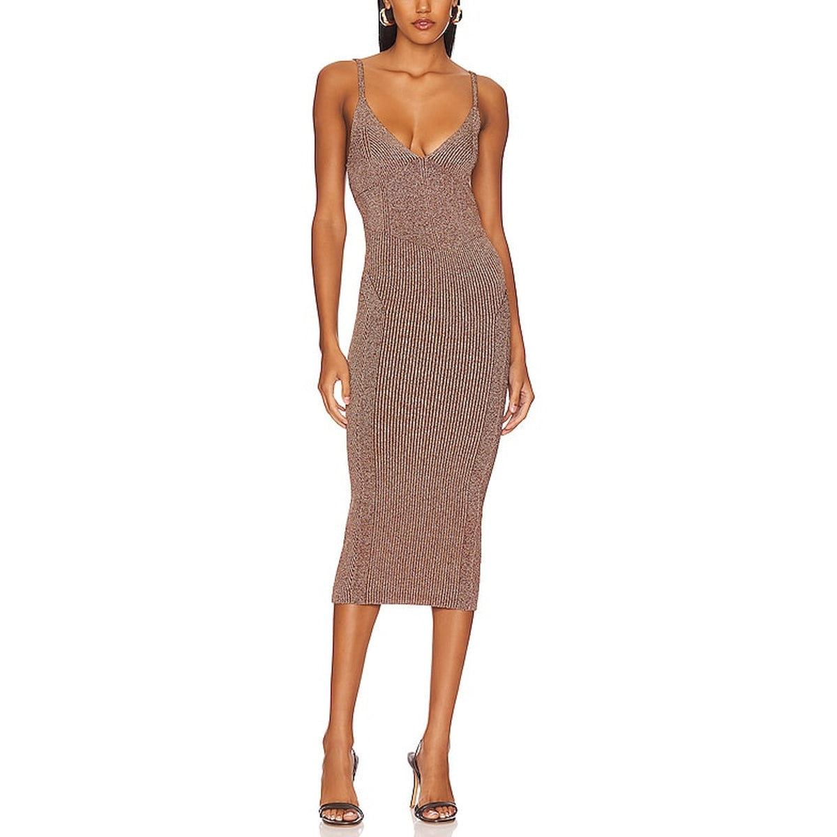 Retrofête Chic Metallic Cognac Amster Dress Size XL