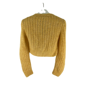 Anna October Cropped Yellow Zoey Cardigan Size XS