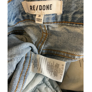 Redone Classic Worn Blue 90s High Rise Rigid Straight Denim Jeans Size 28