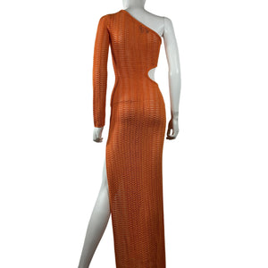 Michael Costello Sleek Orange Seana Maxi Knit Dress Size XXS