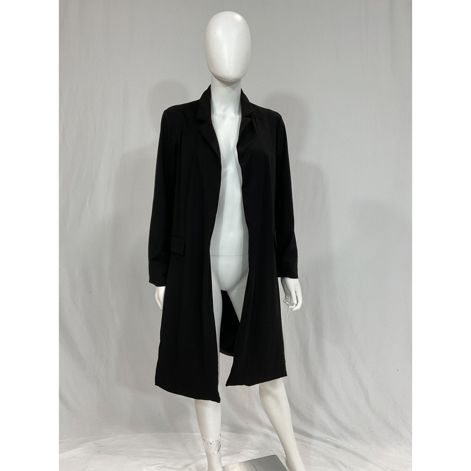Allsaints 'Aleida' Black Jersey Duster Blazer Size 2