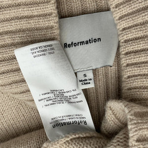 Reformation Cashmere Tan Conrad Turtleneck Sweater Size S
