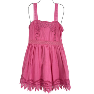 LoveShackFancy Delicate Fuchsia Eyelet Mini Dress Size 2