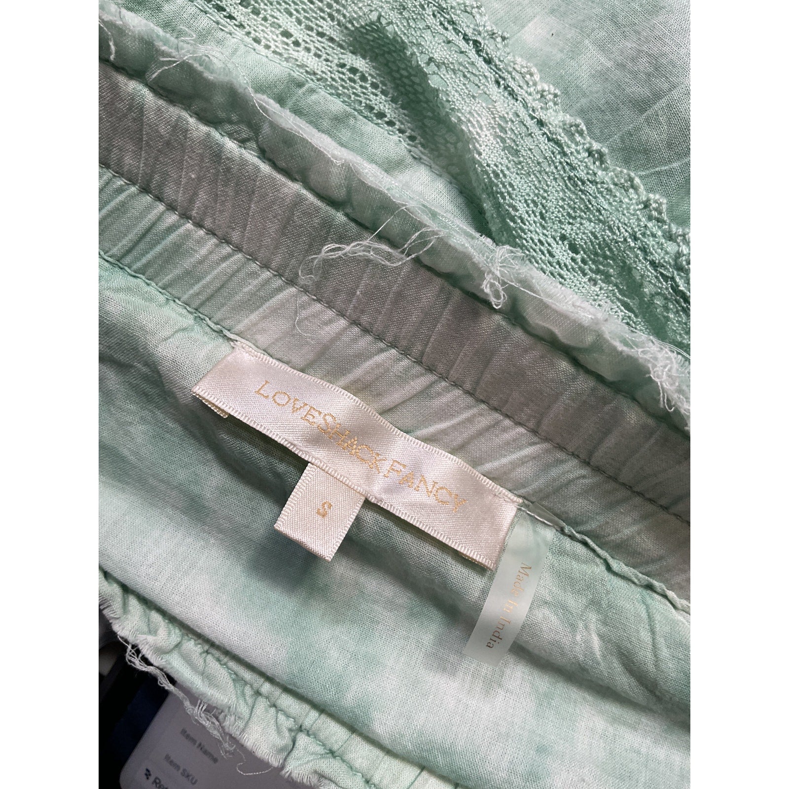Loveshackfancy 'Ruffle' Green Mini Skirt Size S