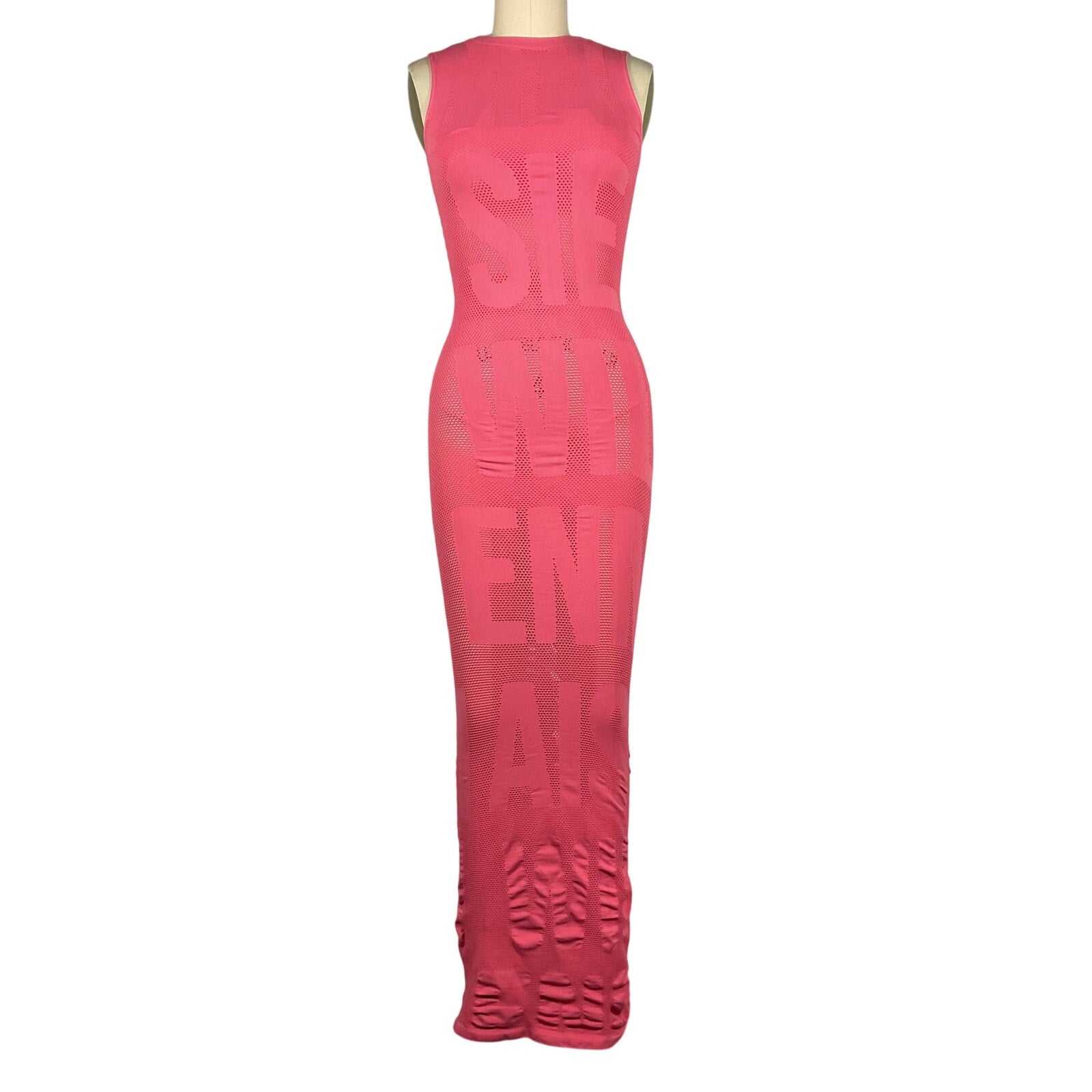 Maisie Wilen 'Logomania' Pink Nylon Dress Size OS