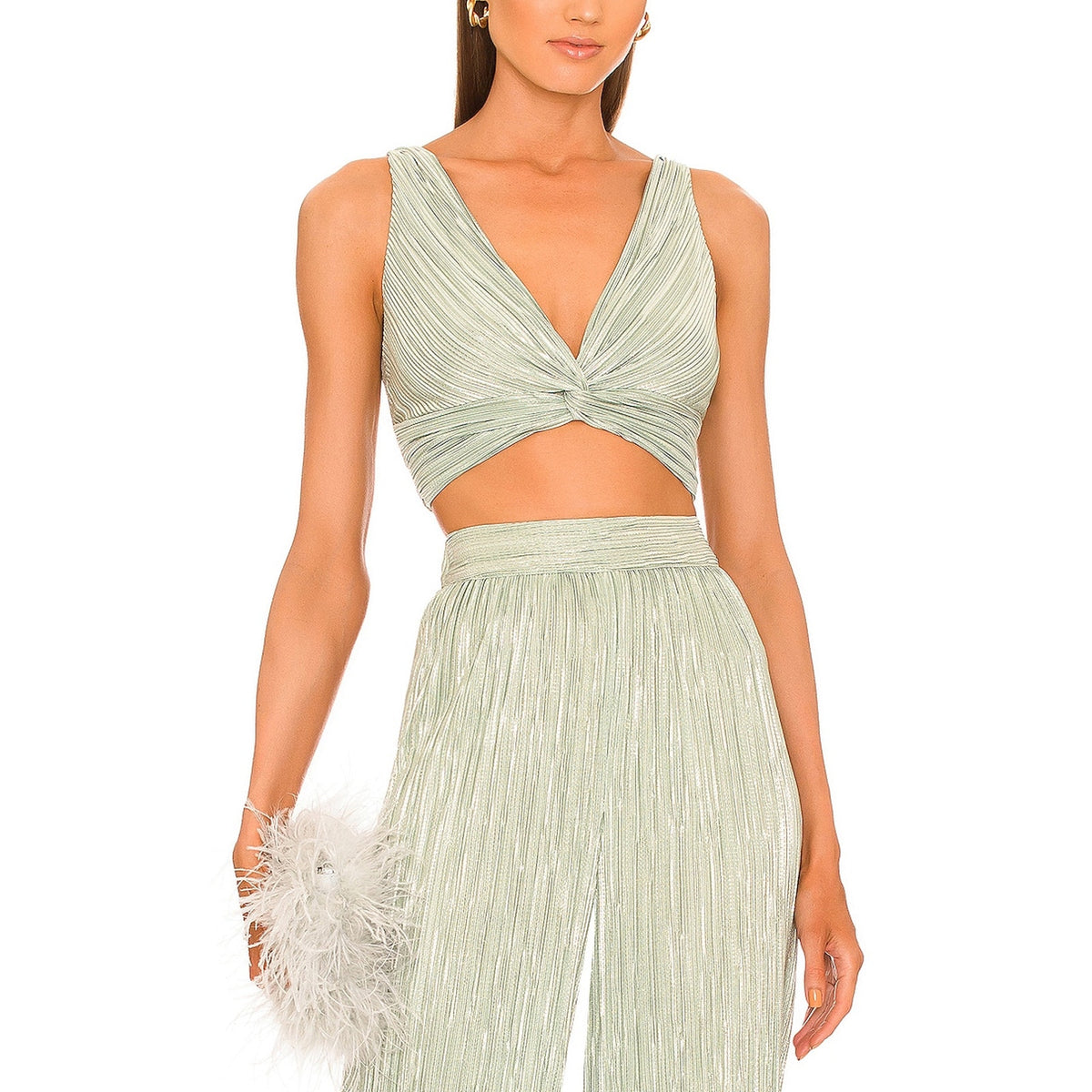Sabina Musayev Shimmery Mint Savannah Top Size S NWT