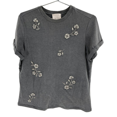 Cinq à Sept Embellished Gray Diamond Vines Bree Tee Size S
