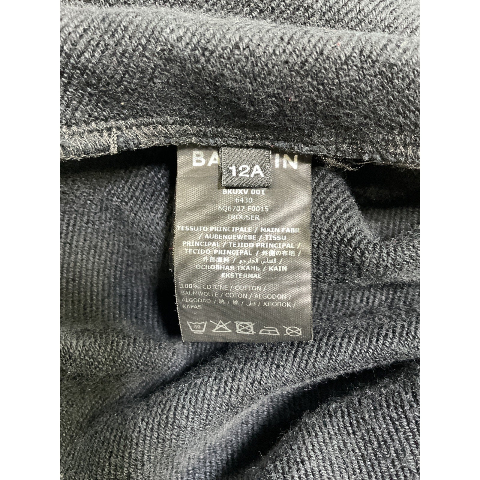 Balmain Paris Logo Black Cotton Stripe Joggers Size 12A