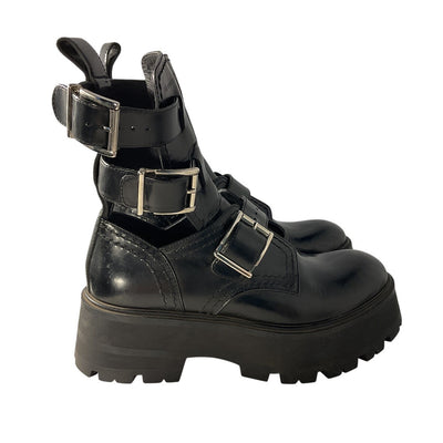 Alexander Mcqueen Chunky Black Buckle Strap Boots Size 36.5 EU / US 6.5