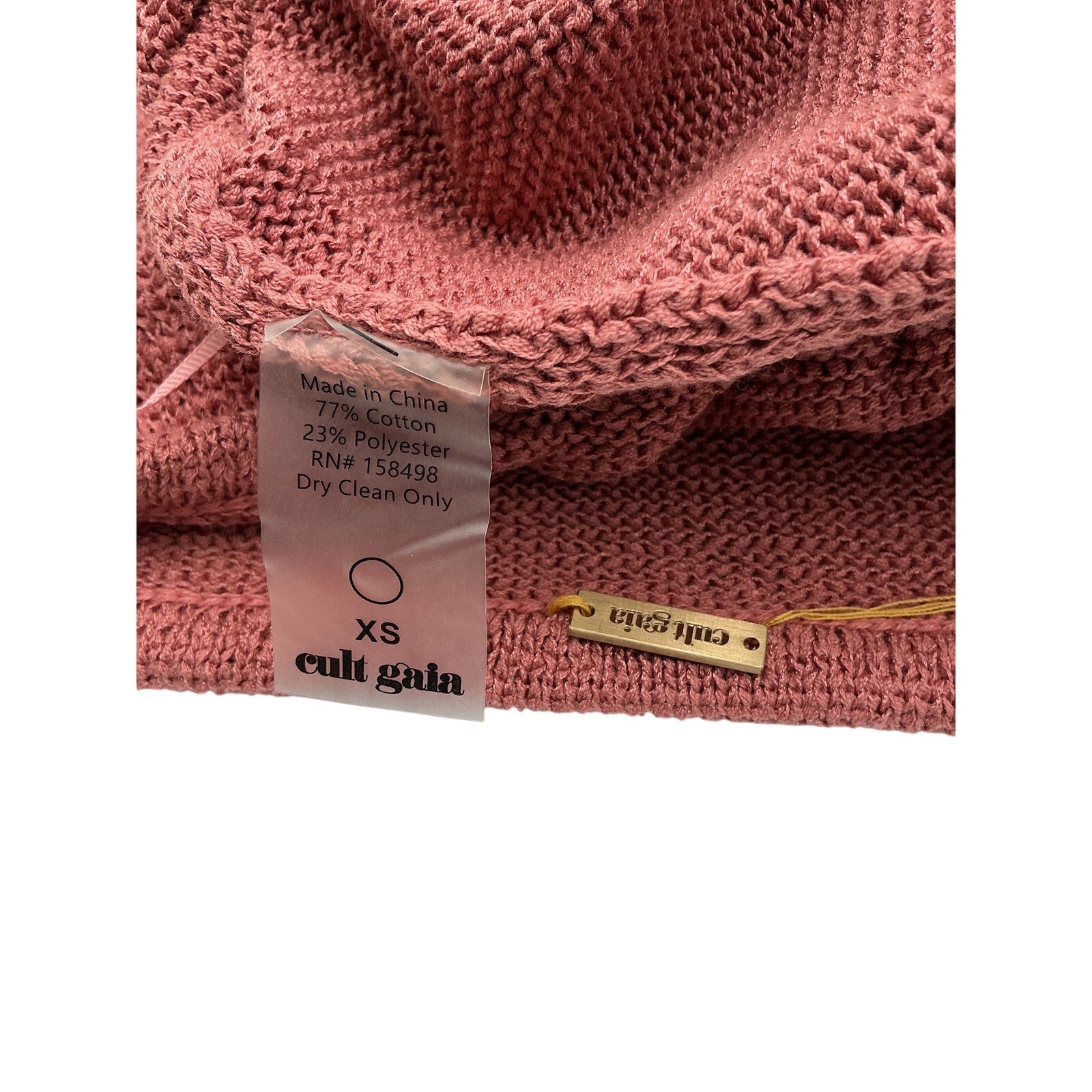 Cult Gaia 'Cameron' Pink Cotton Knit Dress Size XS