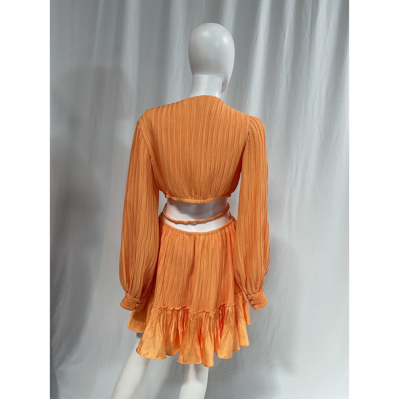 Simkhai V-Neck Orange Long Sleeve Midi Length Dress Size M