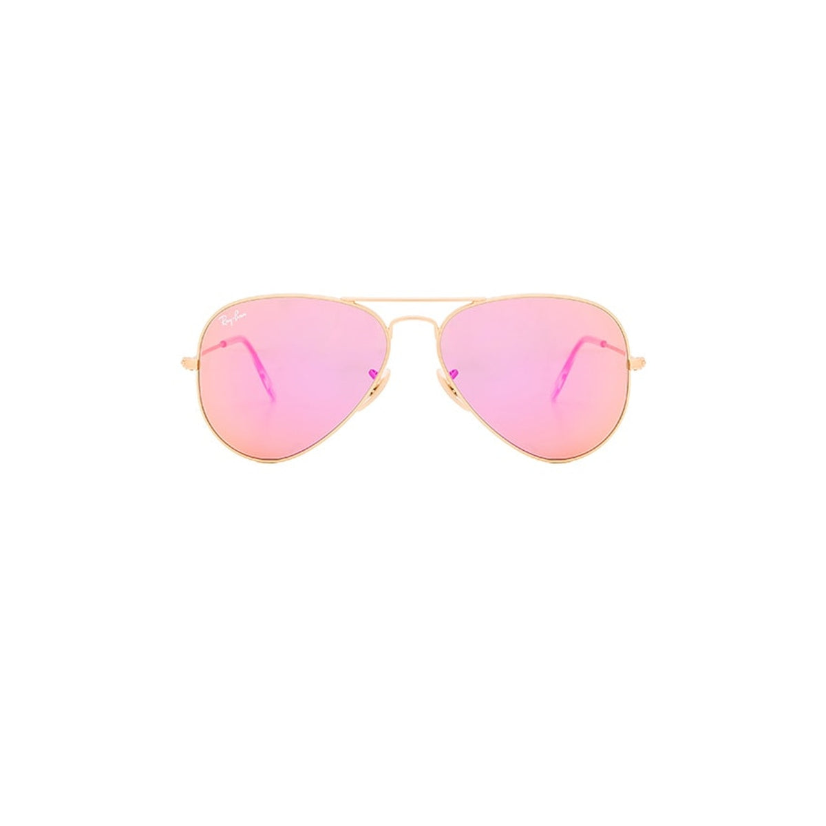 Ray-Ban Gold-Tone Pink Flash Aviators