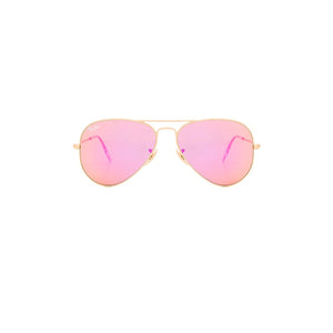 Ray-Ban Gold-Tone Pink Flash Aviators
