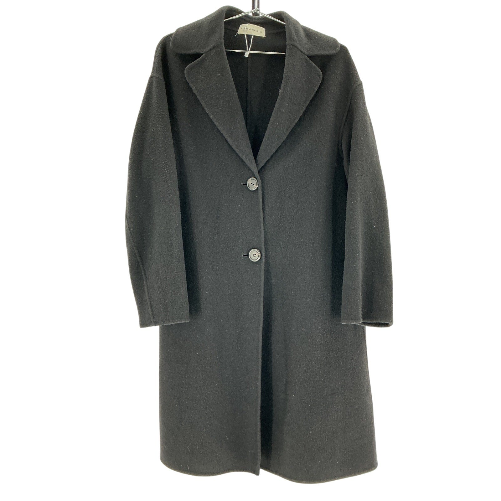 Mansur Gavriel 'Camel' Black Linen Opera Coat Size IT 40