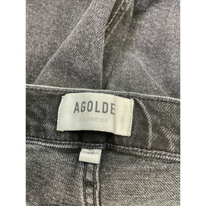 Agolde 'Riley' Blue Cotton Long High Rise Straight Denim Jean Size 28