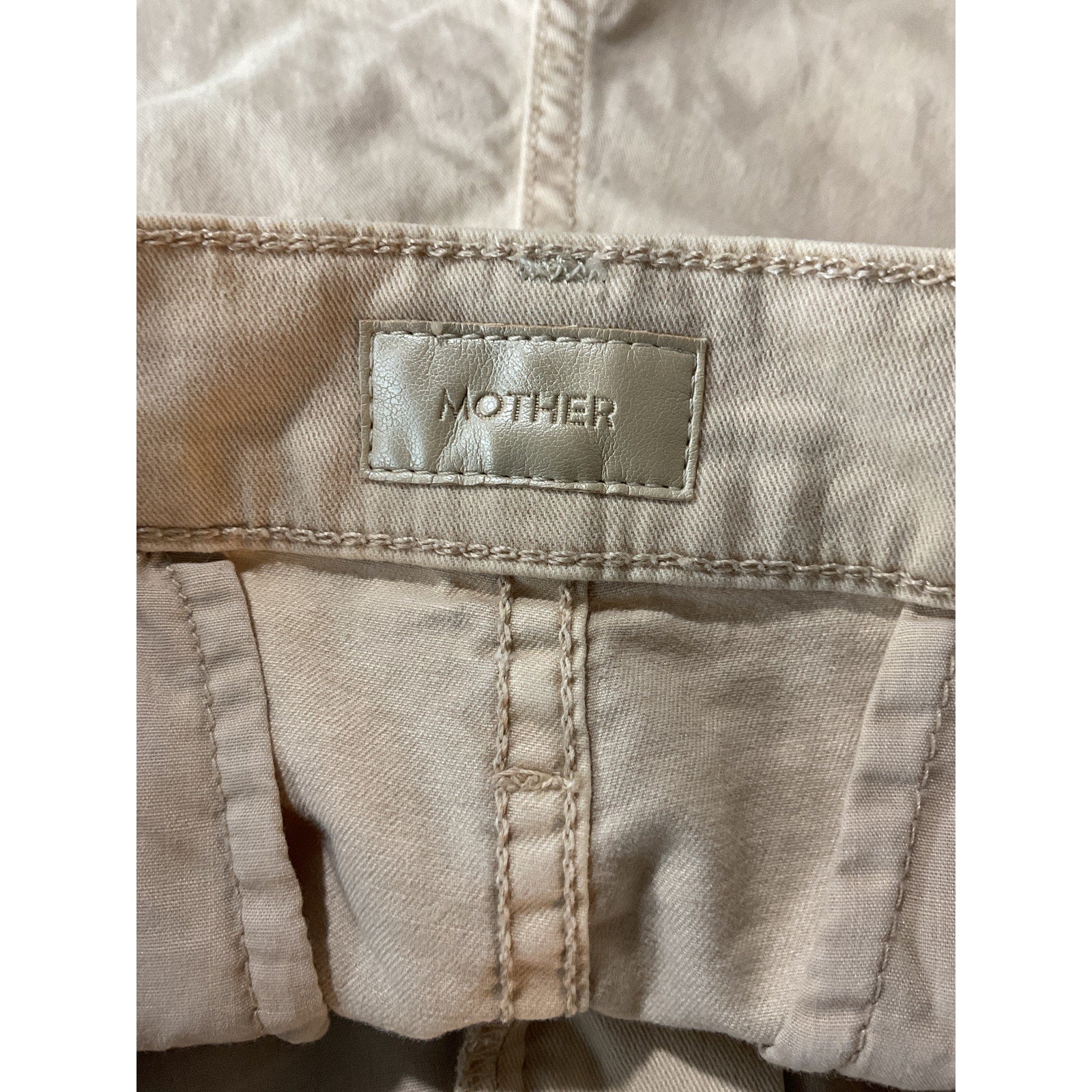Mother The Pleated White Cotton Catch All Shorts Size 29