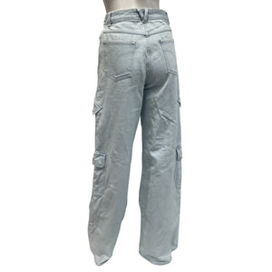 Versace High Rise Wide Leg Blue Cargo Denim Jeans Size 25