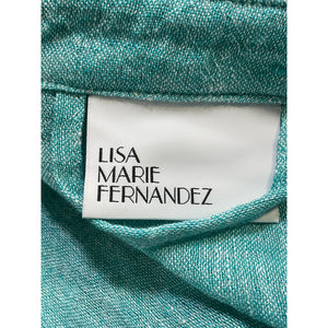 Lisa Marie Fernandez Blue Linen-Blend Gauze Midi Shirt Dress Size S
