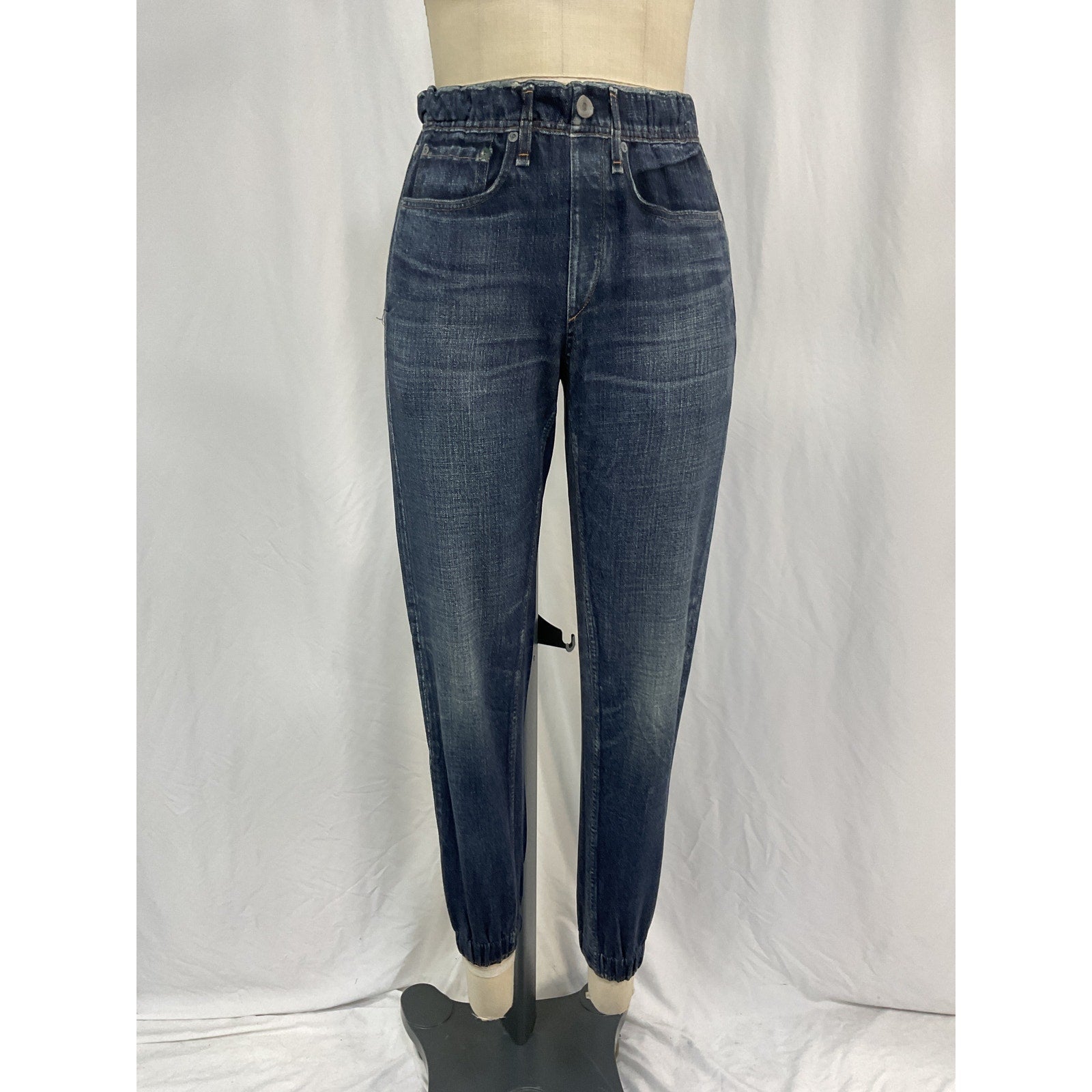 Rag & Bone 'Miramar' Blue Cotton Sweatpants Trompe L'Oeil Cotton Jogger Size XS