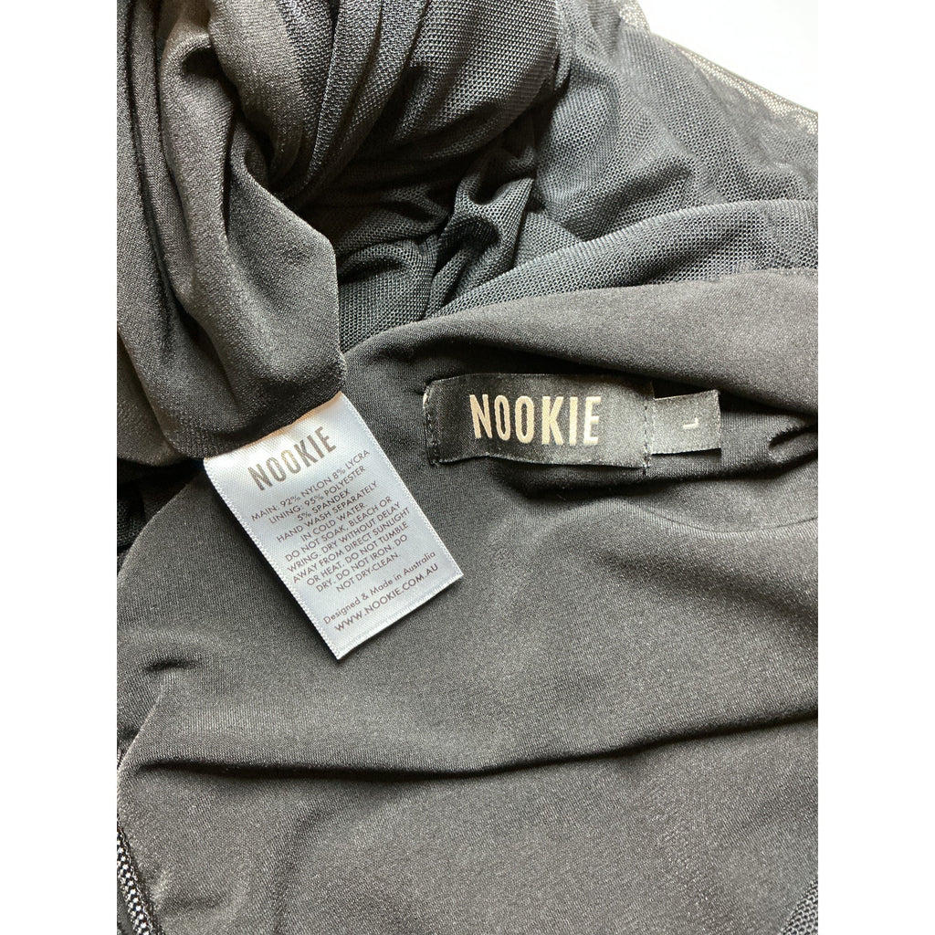 Nookie x Revolve 'Inspire' Black One Shoulder Midi Dress Size L