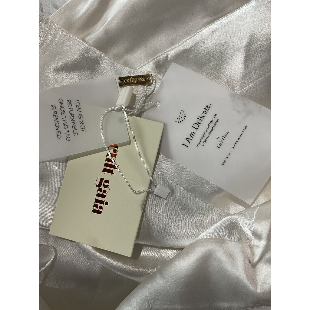 Cult Gaia 'Hansal' White Silk Gown Size S - NWT