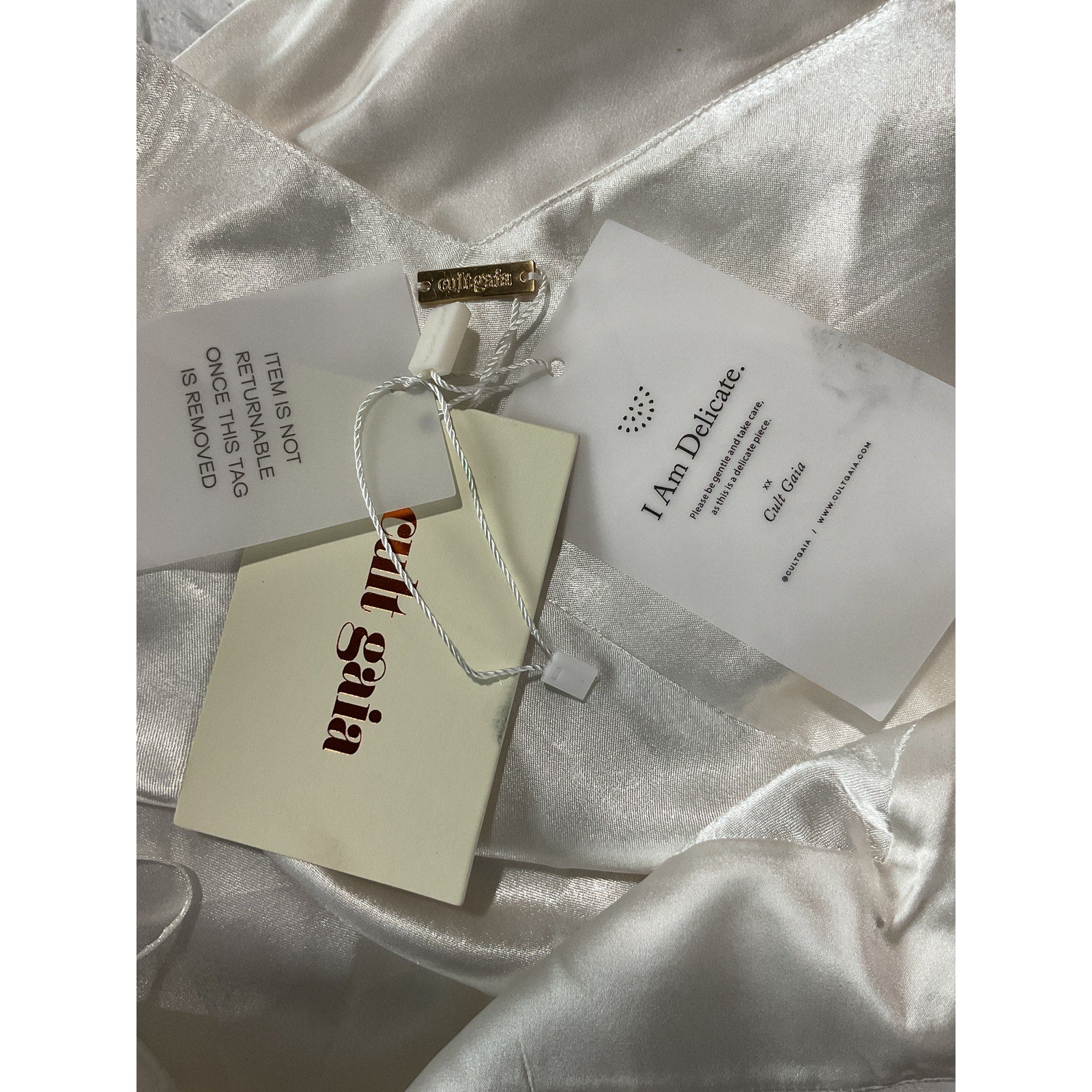 Cult Gaia 'Hansal' White Silk Gown Size S - NWT