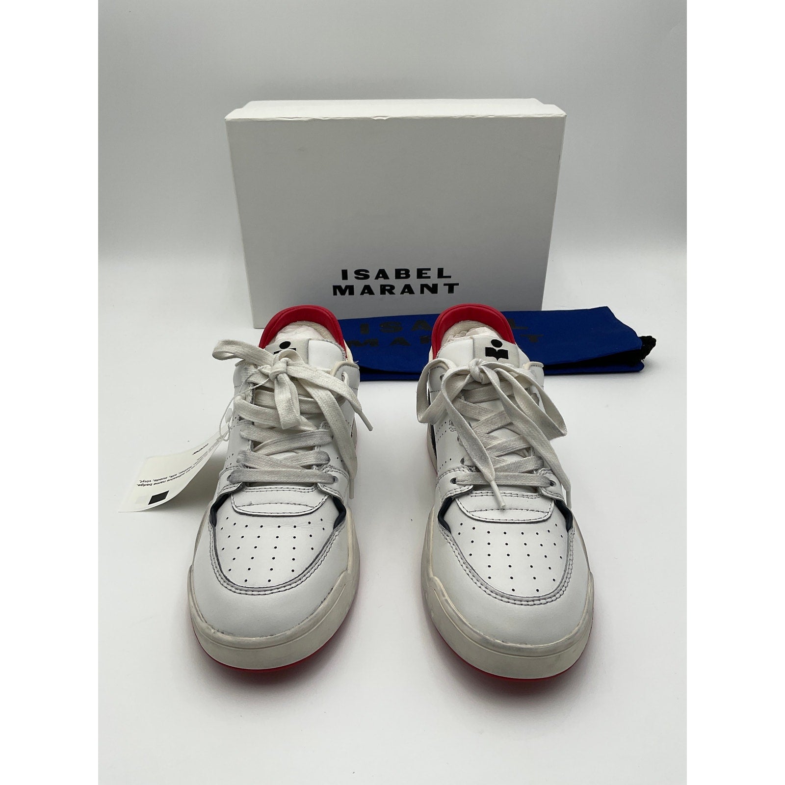 Isabel Marant 'Emree' White Leather Classic Stadium Sneaker Size 7