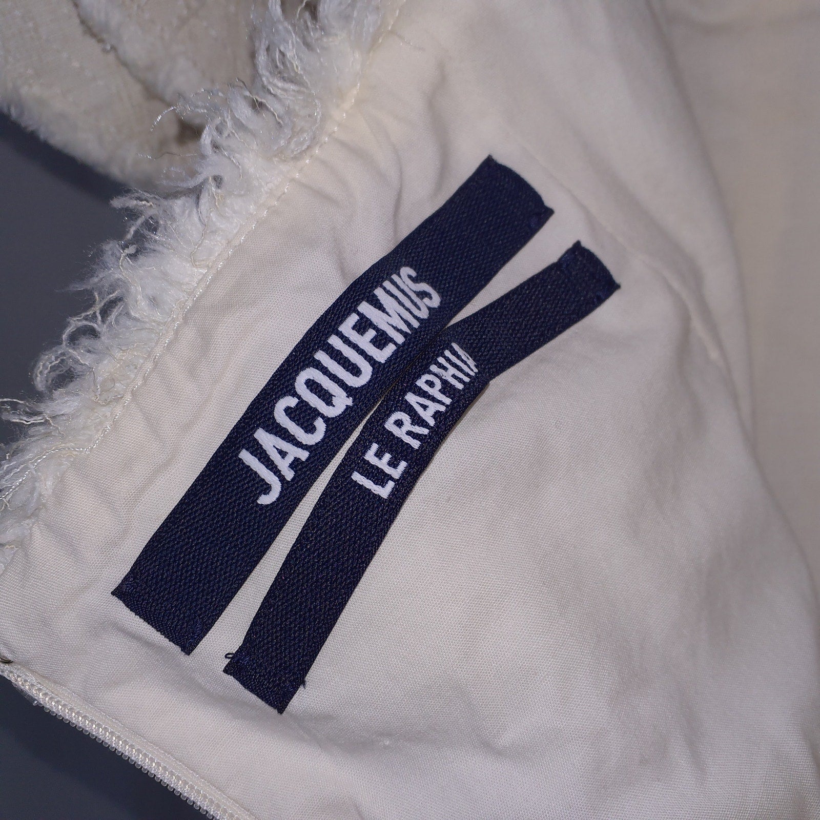 Jacquemus Le Raphia 'la Robe Artichaut' White Ruffled Neck Fishtail Hem Linen Blend Maxi Dress Size 44