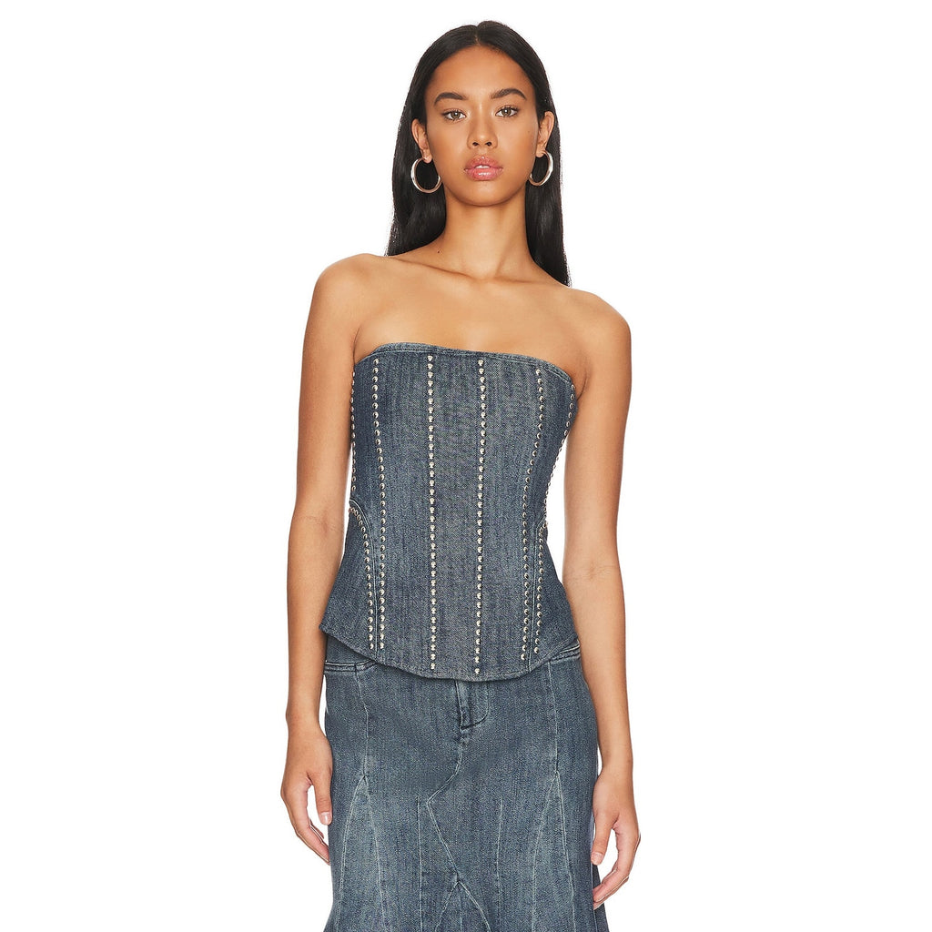 Miaou 'Libra' Blue Denim Corset Size XS - NWT