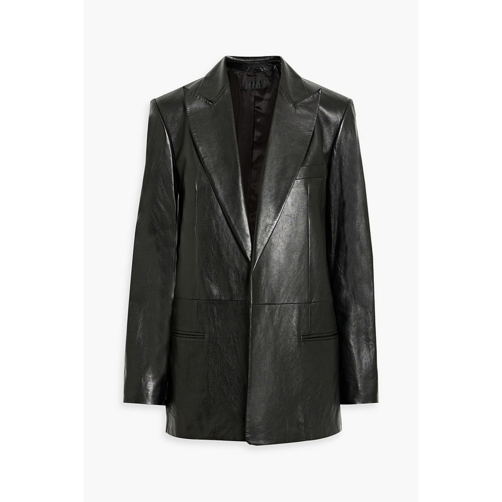 Helmut Lang Black Leather Blazer Size 10