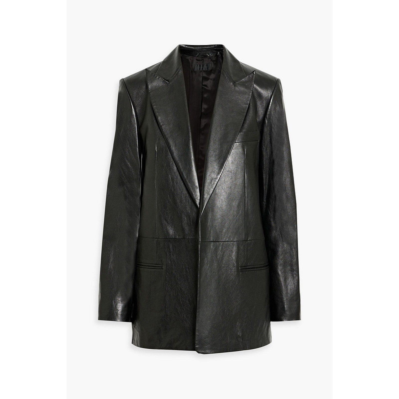 Helmut Lang Black Leather Blazer Size 10