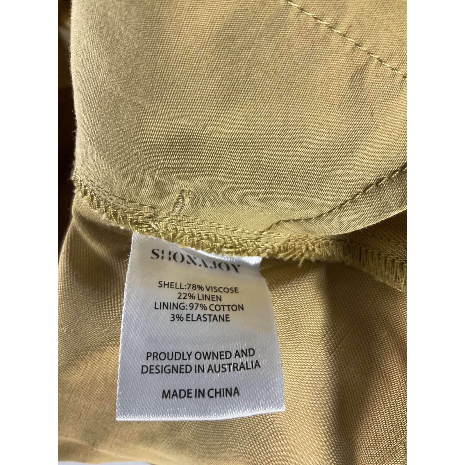 Shona Joy 'Matilda' Tan Asymmetrical Short Size 6