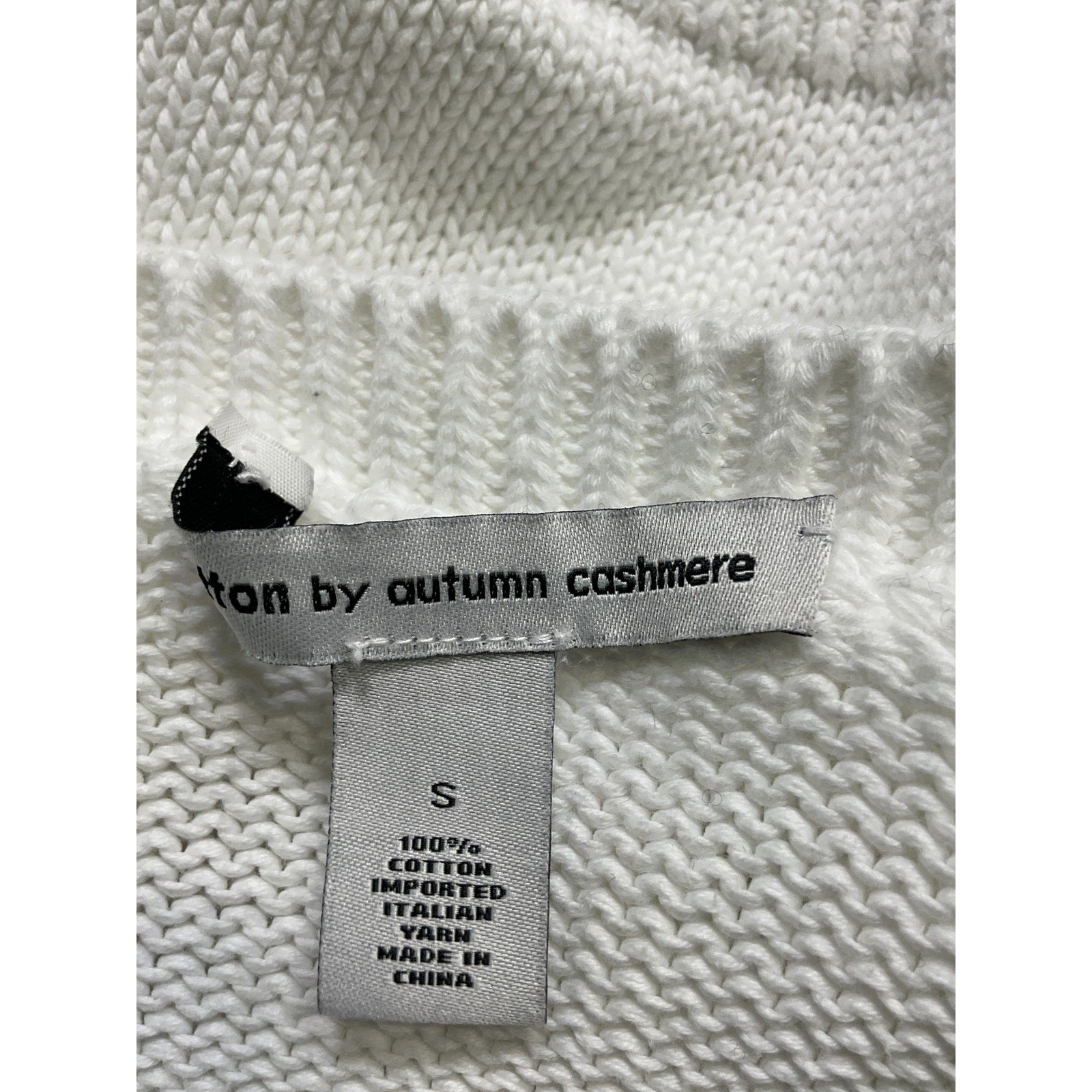 Autumn Cashmere White Relaxed Solid Crew Size S