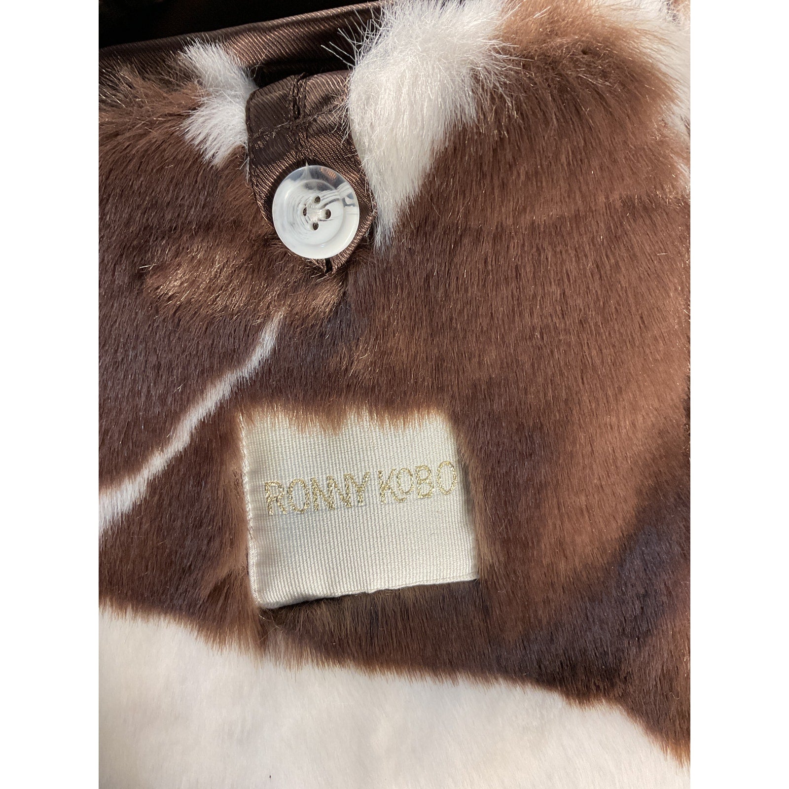 Ronny Kobo 'Ilia' Brown Faux Fur Coat Size S - NWT