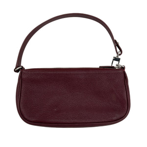 By Far Pebbled Burgundy Rachel Shoulder Bag