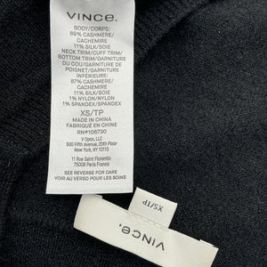 Vince Cashmere Silk Black Short Sleeve Polo Sweater Size XS