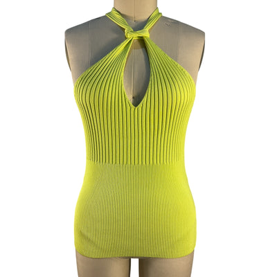 Simkhai Ribbed Lime Andrea Tank Top Size S